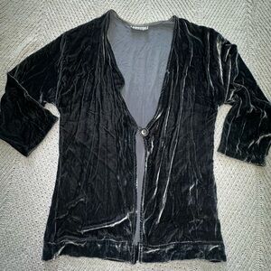Su-Zen Velvet Cardigan Wearable Art Women’s Medium Whimsical
